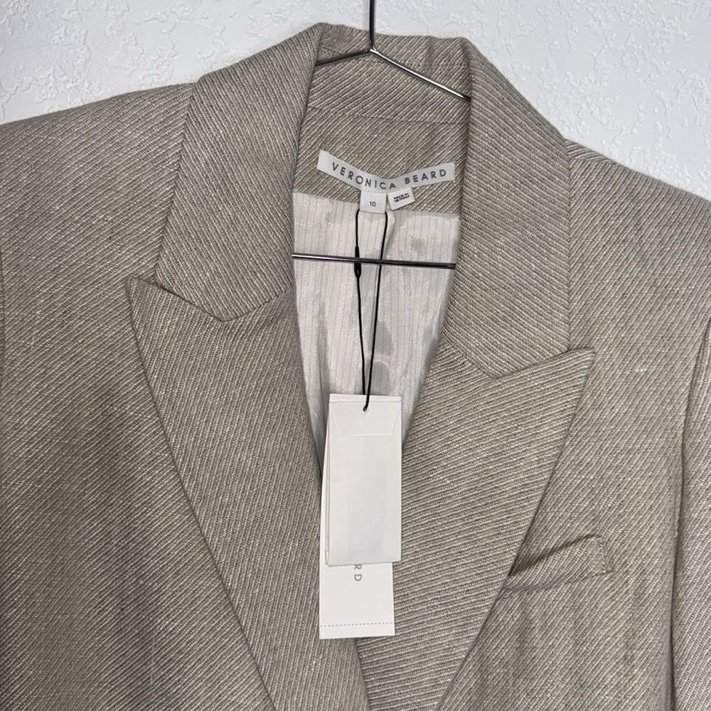 NWT Veronica Beard PARINETI DICKEY Linen
JACKET Color STONE Size 10 Tan - Picture 3 of 15